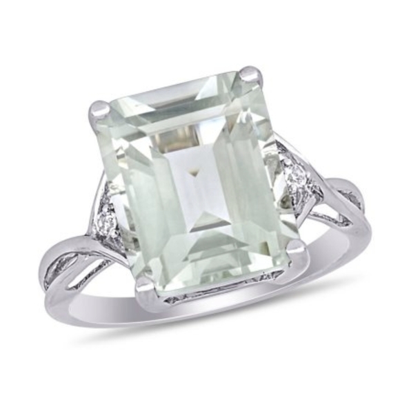 DELMAR STERLING SILVER PASIOLITE & WHITE TOPAZ SIZE 8 NEW IN BOX ❤ - Picture 7 of 8